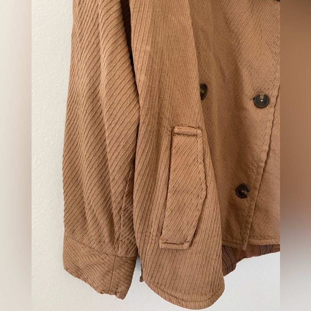 Free People Corduroy Remi Double breasted Jacket Size L Oversized Utility - Picture 7 of 12